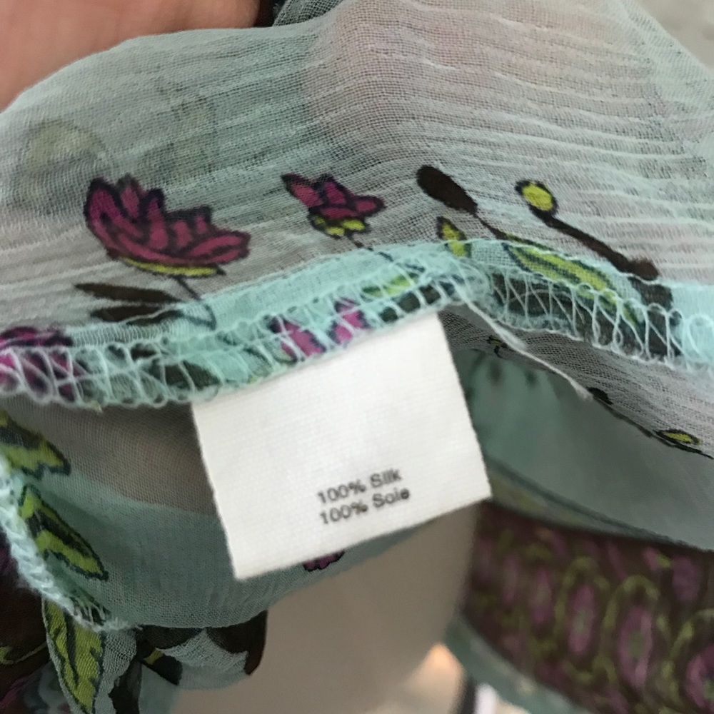 Urban Outfitters Lux Blue silk sheer tunic top - Picture 5 of 7
